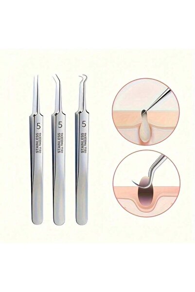 Choice1 3 قطع ( في حقيبة بلاستيكي) أدوات تنظيف مسام الوجه، ملاقط دقيقة للغاية...