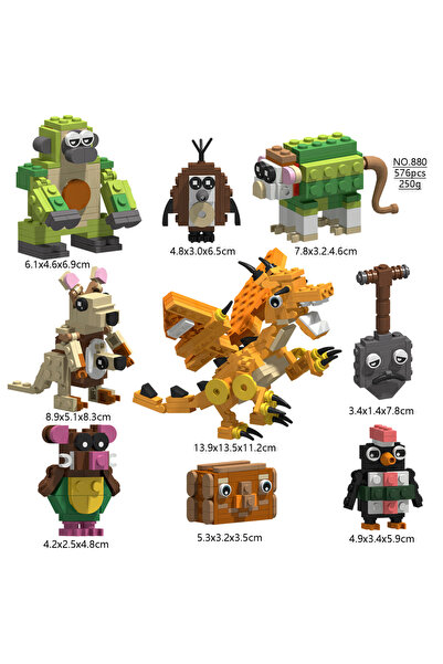 Choice4 880-576 قطعة 2025 مكعبات بناء حيوانات تونغ تونغ ساهور برينروت ترالالي...