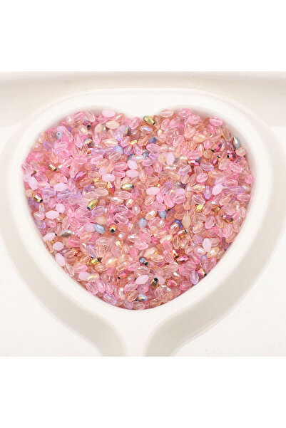 Choice6 Pink 200Pcs/Lot Rice Grains Small Faceted Crystal Beads 3x5mm Oval Sh...