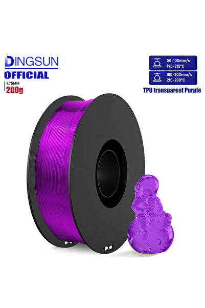 Choice7 95A Purple 200g TPU 3D Printer Filament 1.75mm, High Speed 95A Transp...