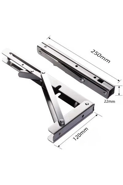 Choice3 2pc stainless 10inch Silver 2Pcs Triangle Folding Angle Shelf Bracket...