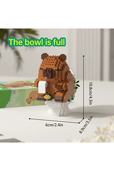 choice2 مجسم كابيبارا أسود لطيف بدون صندوق 3147، مكعبات بناء نموذجية ماسية سو...