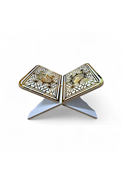 DARUSSALAM Premium white & Gold Acrylic Quran Stand X Shape Rahal – Elegant I...