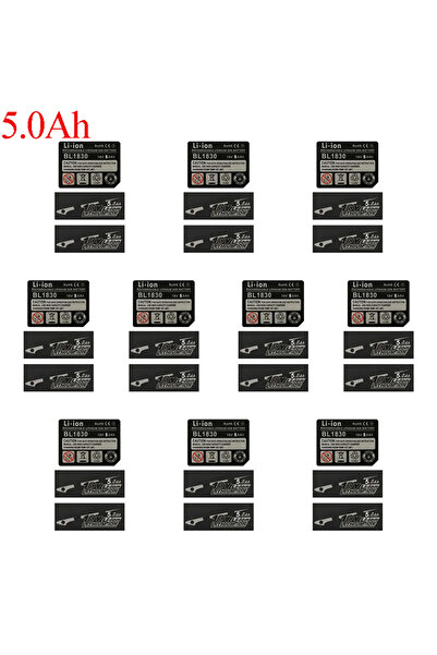 Choice4 5.0 أمبير/ساعة، 10 مجموعات، ملصق بطارية ليثيوم أيون 18 فولت BL1830، م...