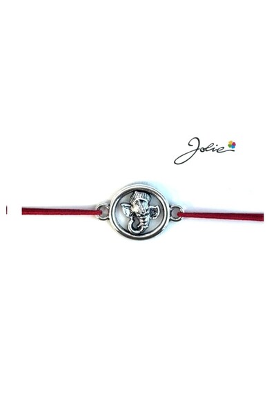 Flippy Βραχιόλι με Μεταλλικό Μενταγιόν, Jolie, Κόκκινο Υφασμάτινο Κορδόνι, Σχ...