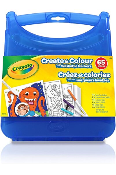Crayola Create&Color Super Tips Marker Kit/Çocuklar için Saklama Kutulu Boyam...