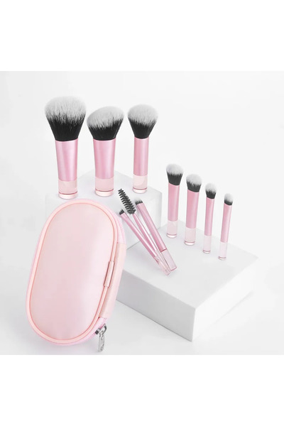 Choice1 pink with bag 10pcs Makeup Brush Sets,Plastic mini with bag multifunc...