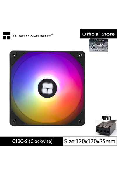Choice5 مروحة هيكل Thermalright TL-C12CW-S ARGB ملونة ثابتة اللون، مقاس 12 سم...