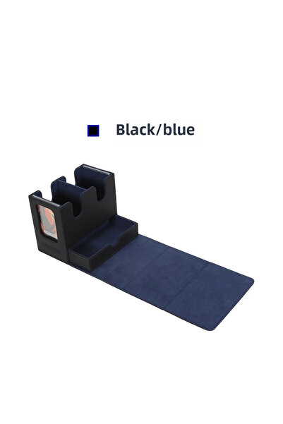 Choice5 صندوق تخزين بطاقات رياضية 3 في 1 باللونين الأسود والأزرق، يتسع لأكثر ...