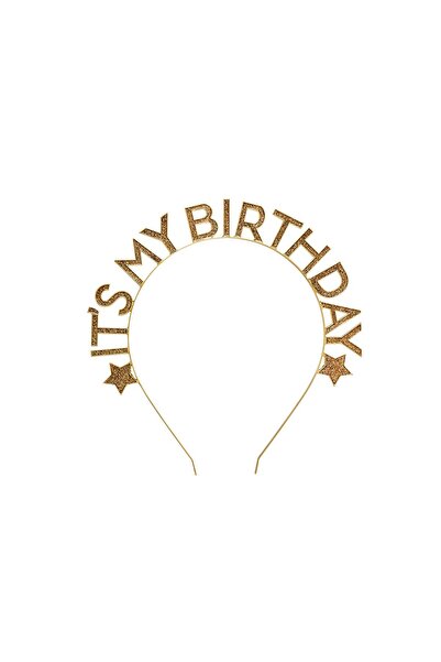Hootyballoo Gold 'Happy Birthday' Glitter Metal Headband