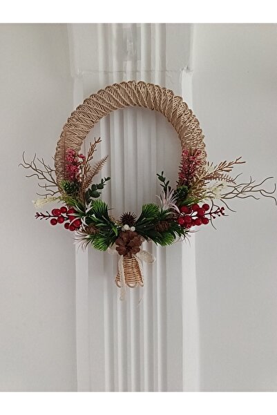 TubArt Gallery El Yapımı Bambu Simit Kapı Süsü – Kozalaklı Doğal Hasır Duvar ...