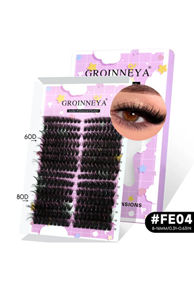 Choice10 مجموعة رموش FE4 GROINNEYA الطبيعية ذات الأطراف المجنحة والممتدة مع ل...