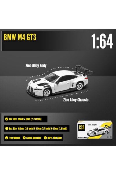 Choice26 سيارة لعبة BMW M4 GT3 CCA بمقياس 1/64 من Match Box للأطفال، مصنوعة م...