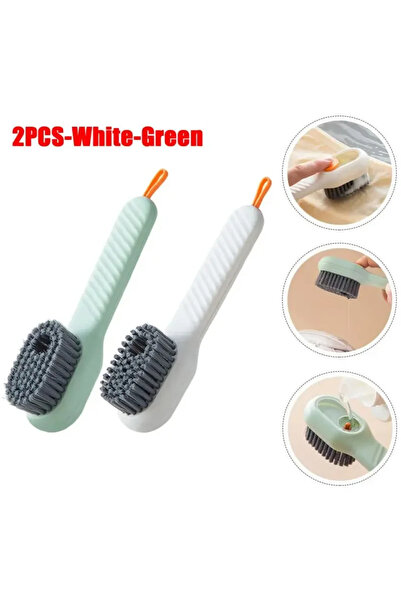 choice2 2pcs-white-green Fashion Multifunction Shoe Brush Soft Bristled Liqui...