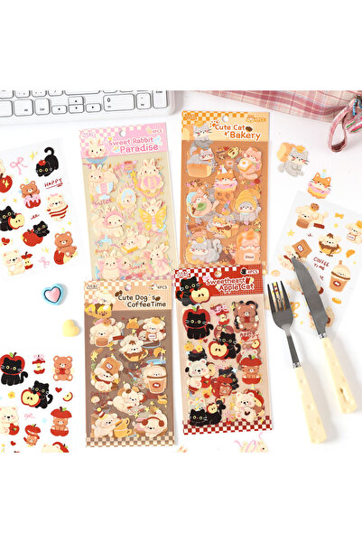Choice4 All 4/16 Pcs Cute Pet Club PET Stickers Pack for Junk Journal DIY Scr...