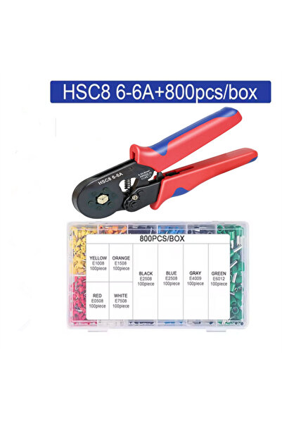 Choice7 HSC8 6-6A 800PCs HSC8 6-4 6-6 Self-Adjustable Ratchet Ferrule Crimpin...