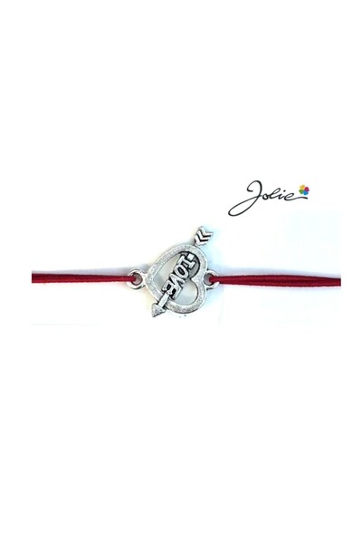 Flippy Βραχιόλι με Μεταλλικό Μενταγιόν, Jolie, Κόκκινο Υφασμάτινο Κορδόνι, Σχ...