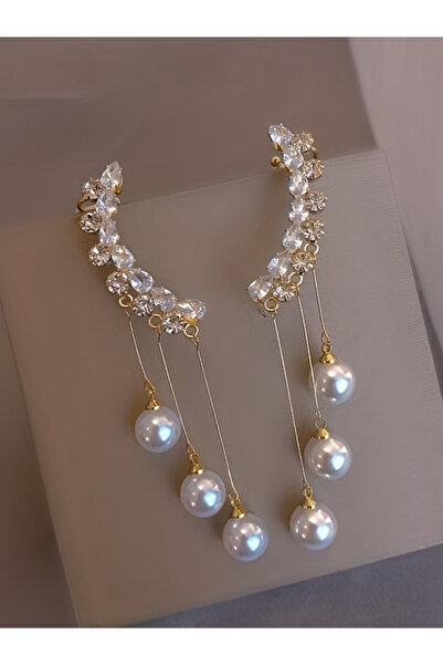 Take Two By Styli Faux Pearl Tassel Earrings