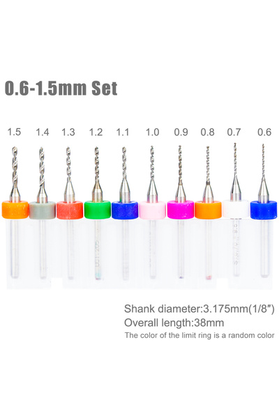 Choice5 10pcs 0.6-1.5mm Set XCAN 0.1mm-2.0mm Import Carbide PCB Drill Bits Pr...