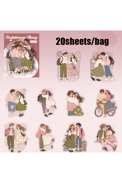 Choice3 4 ملصقات حب للأزواج، 20 ورقة، ملصقات رومانسية يمكنك صنعها بنفسك لتزيي...