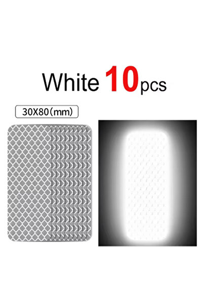 Choice11 10 قطع بيضاء، 4 قطع من الشرائط العاكسة، ملصقات تحذيرية للسلامة الليل...