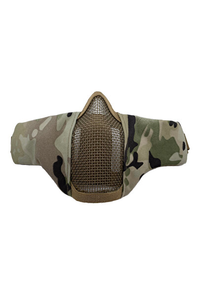 Choice7 CP Tactical Half Face Mask Foldable Metal Mesh Double Ribbon Adjustab...