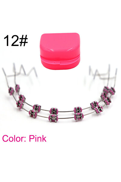 Choice7 طقم مجوهرات أسنان وردي اللون بتصميم تقويم أسنان مزيف، زينة أسنان قابل...