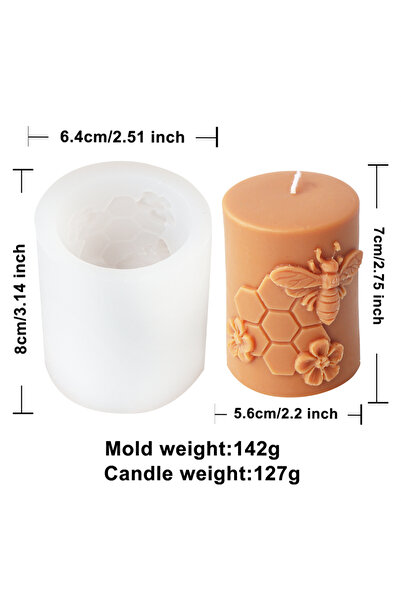 Choice1 قالب عمود النحل 3، قالب سيليكون ثلاثي الأبعاد بارز على شكل نحلة، قالب...