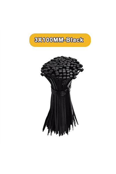 Choice7 100 قطعة من أربطة الكابلات السوداء المصنوعة من النايلون، مقاس 3 × 100...