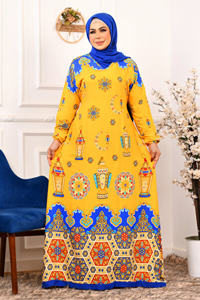 AsrymShop Lightweight Cotton viscose prayer garment, yellow, for Ramadan