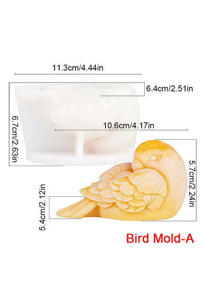 choice2 قالب طائر ثلاثي الأبعاد من السيليكون لصنع الشموع، قالب شمع على شكل بب...