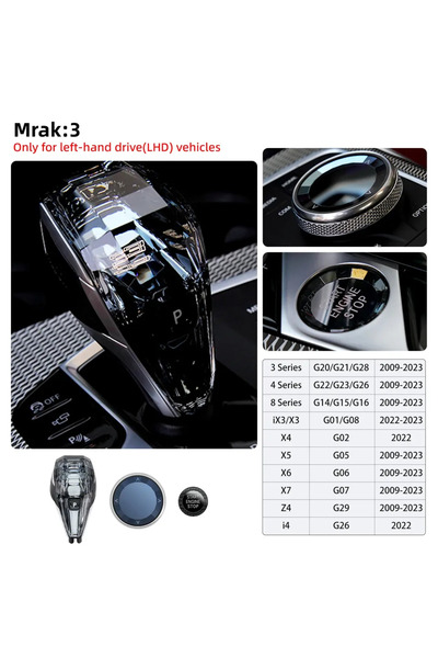 Choice6 3 set Mrak 3 Crystal Gear Shift Knob Lever 3 4 8 Series X3 X4 X5 X6 X...