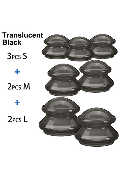 Choice4 مجموعة علاج الحجامة المصنوعة من السيليكون الأسود الشفاف، 7 قطع، أكواب...