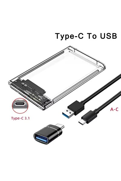 Choice1 علبة قرص صلب خارجي SATA USB C-USB A OTG USB 3.0/Type C مقاس 2.5 بوصة ...