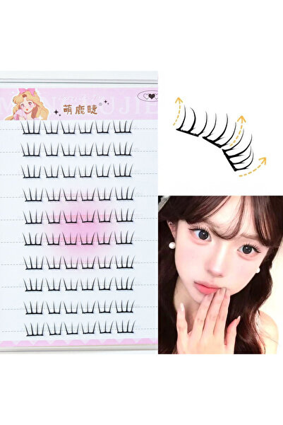 Choice1 Rose Red 6 Rows Curl Cluster False Eyelashes Natural Wispy Korean Gir...