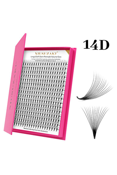 Choice93 رموش صناعية جاهزة من XIUSUZAKI، 16 خطًا، 14 مم، 0.07 مم، ثلاثية الأب...