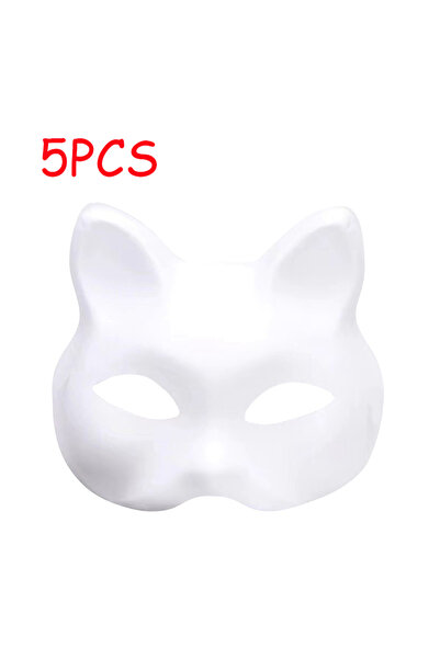 Choice3 5 قطع، 1/2/3/5/8/10 قطع أقنعة وجه قطط تنكرية، أقنعة حفلات يمكنك صنعها...