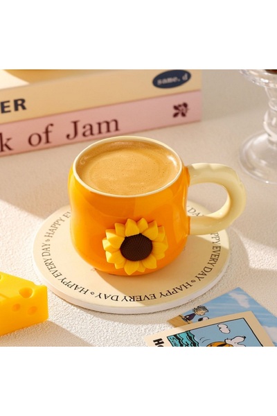 Livava Sunflower Design Ceramic Mug, Stylish Design, Gift Boxed, Coffee & Tea...