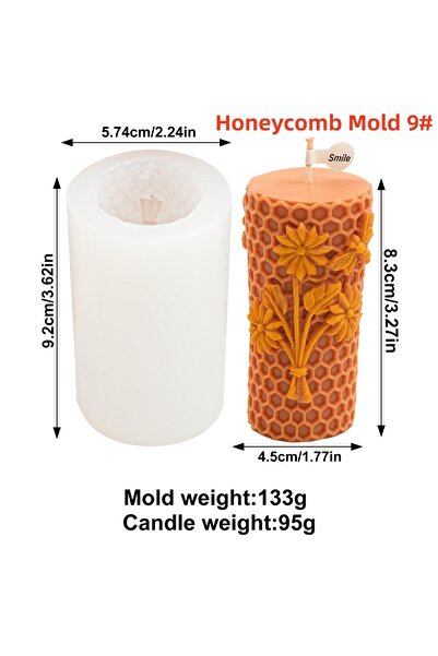 Choice7 قالب قرص العسل 9، قالب شمعة ثلاثي الأبعاد على شكل خلية نحل، قالب شمعة...