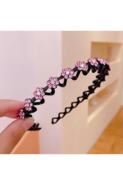 choice2 Pink 1pc Fashion Non-Slip Rhinestone Hairbands Elastic Flower Women H...