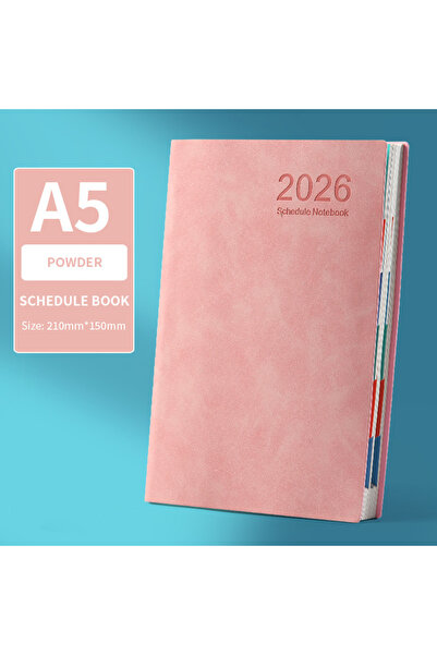 Choice5 دفتر تخطيط يومي وردي لعام 2026، مقاس A5 | يُحسّن كفاءة إدارة الوقت وا...