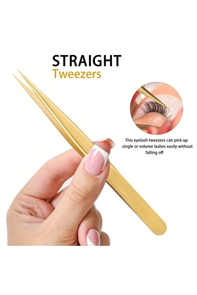Choice1 Point High Precision Lash Tweezers Set - Includes 3 Stainless Steel E...