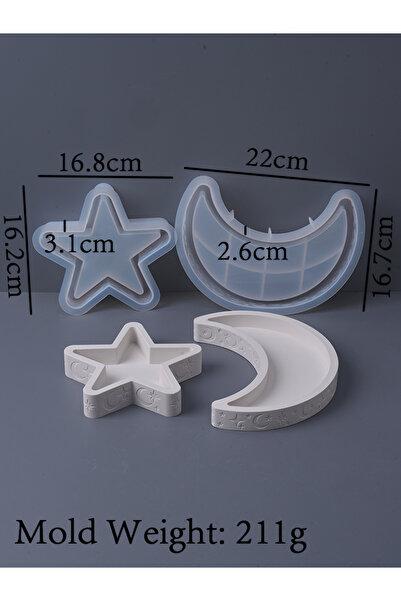 choice2 قالب سيليكون لصنع شموع على شكل نجمة وقمر، وعاء، صينية تخزين مجوهرات، ...