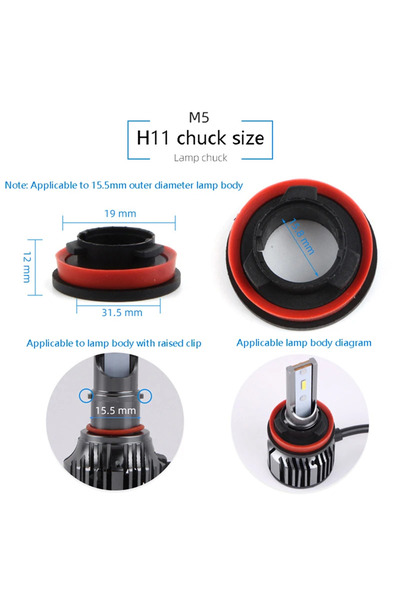 choice2 مقبس H11، قطعة واحدة، محول قاعدة لمبة مصباح أمامي LED للسيارة، حامل م...