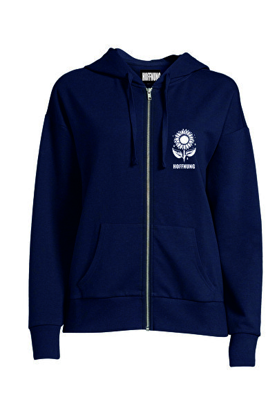 HOFFNUNG Unisex Cotton Oversize "Sun Flower" Printed Hooded Collar Comfortabl...