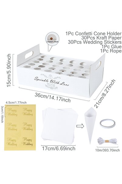 Choice17 hole tray set Wedding Kraft Paper Tray Confetti Cone Stand Box Tray ...