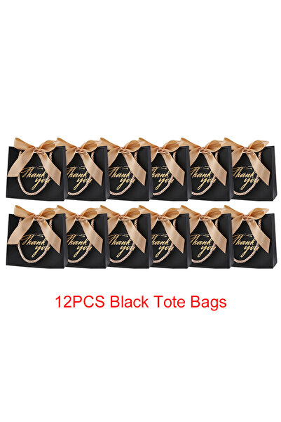 Choice7 حقيبة تعليقة هدايا برونزية قابلة لإعادة الاستخدام، 12 قطعة سوداء، 6/1...