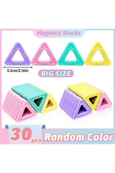 choice2 مجموعة بناء مغناطيسية ثلاثية الأبعاد على شكل مثلث، 30 قطعة، على شكل ح...