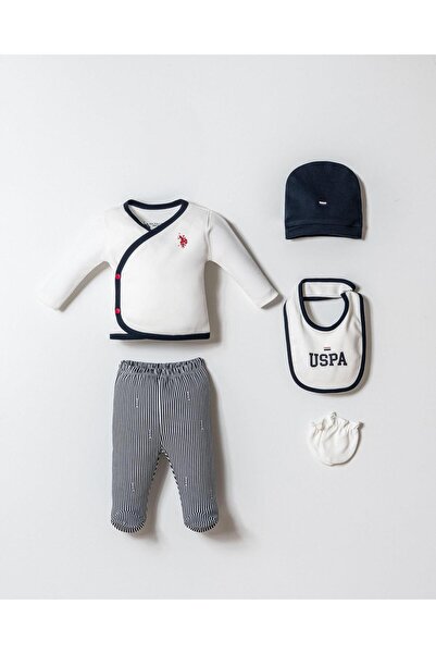 U.S. Polo Assn. Erkek Bebek Hastane Çıkışı 5'li Set %100 Pamuk