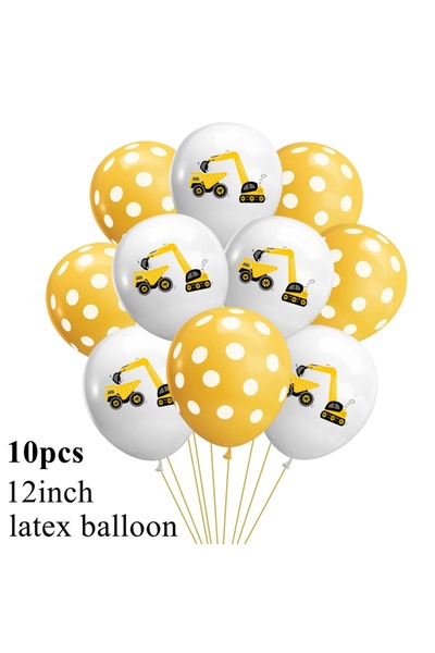 Choice11 12pcs Engineering Ctruction Cake Topper 0-9 Birthday Party Tractor T...